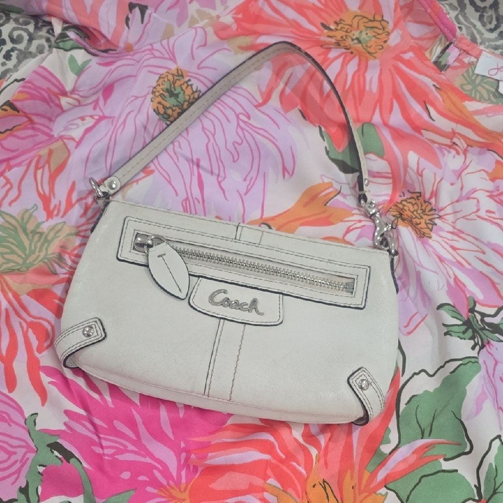 Coach White Wristlet Clutch